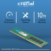 Crucial 8GB DDR4 2666MHz CL19-CB8GU2666 Desktop Memory